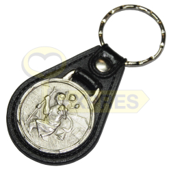 Leather Key Ring St Christopher