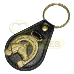 Leather Key Ring Golden...