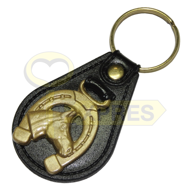 Leather Key Ring Golden Horseshoe