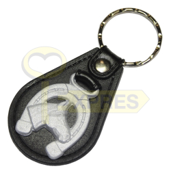 Leather Key Ring Silver...