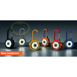 Set of 12 carabiners with LED lighting