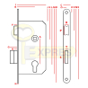 Eurocylinder door lock Jania 72 / 50W with lever Z081 Right or Left