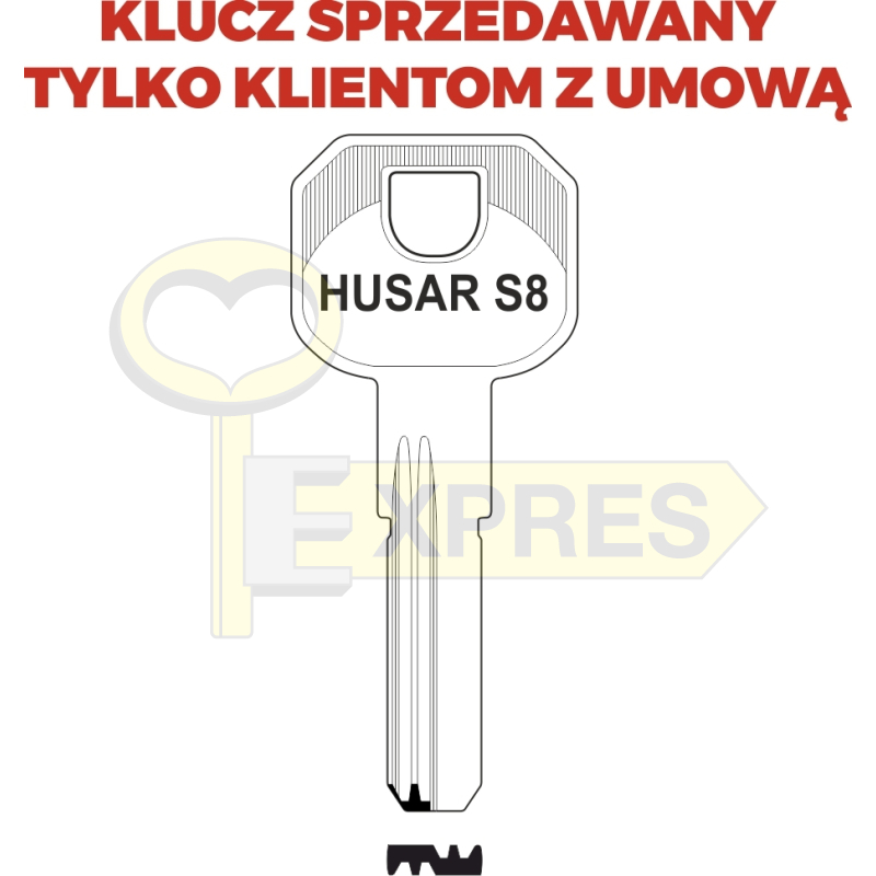 Klucz do wkładek B-Harko Husar S8 - HR004