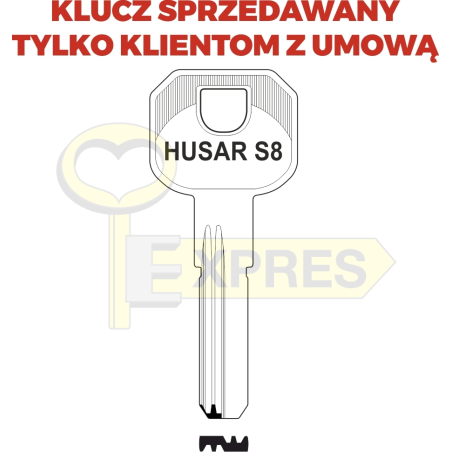 Klucz do wkładek B-Harko Husar S8 - HR004