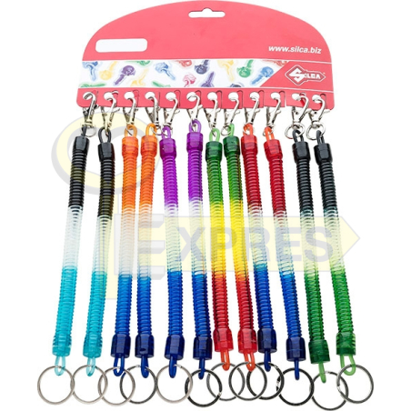 Set of 12 carabiners with a colored spiral