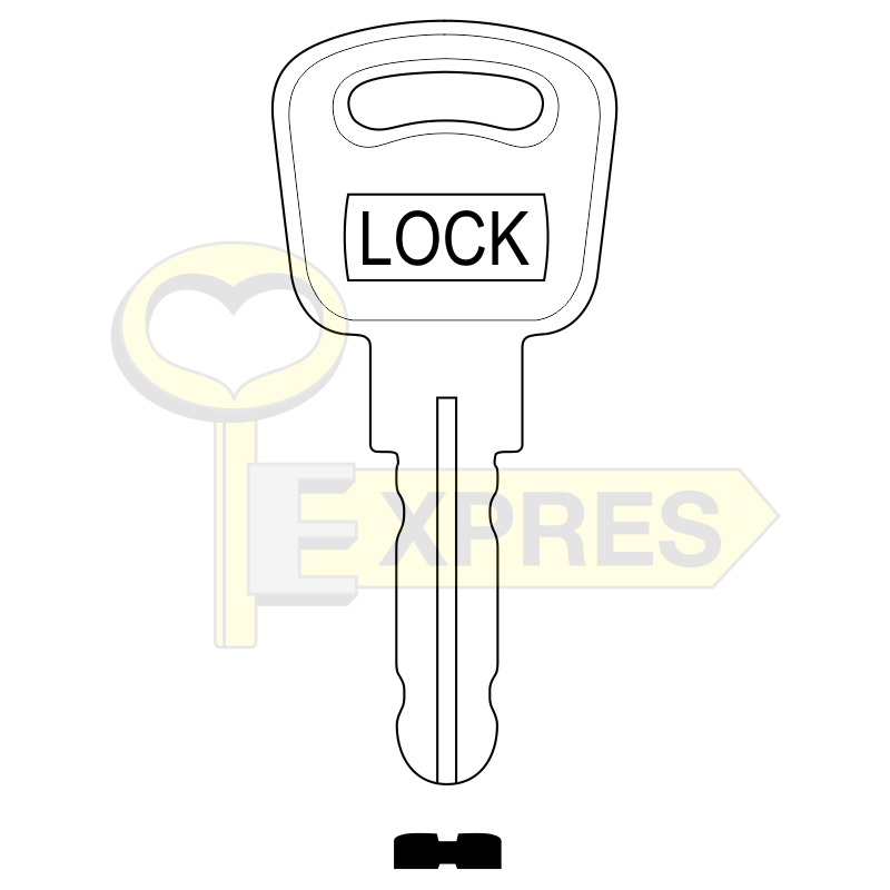 LOCK key short with cuts