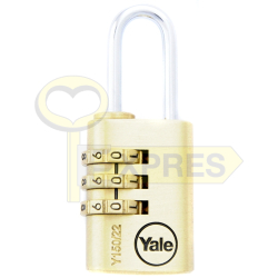 Yale Y150 22mm - BRASS PADLOCK WITH CODE CHANGE