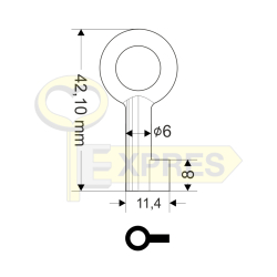 MS50 padlock key (mars 50)