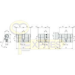 Two cylinders for one key D10+KD10 MM 30/40G