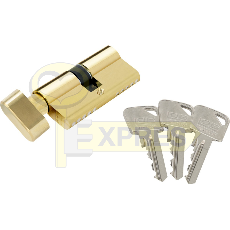 Cylinder with knob LOB ARES G30/50 brass