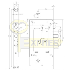 Lock CR SERRATURE cylinder 2650/28 PEN-01 (4 rygle) 72 mm