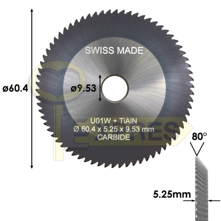 Frez kątowy 60.40x5.25x9.53 - 70 zębów Widia + TiAIN - Unocode (U01W)