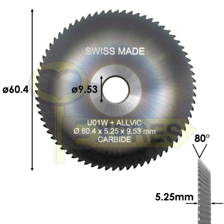 Frez kątowy 60.40x5.25x9.53 - 70 zębów Widia + ALLVIC - Unocode (U01W)